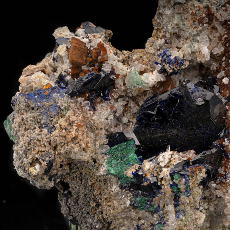 Azurite with Cerussite From Tsumeb Mine, Namibia