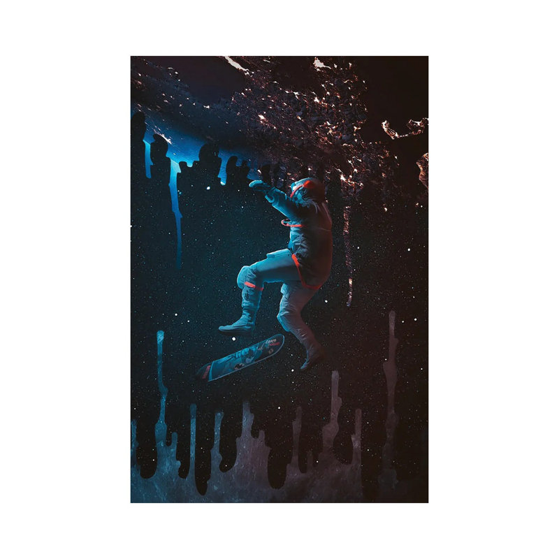 Space Skate by Marischa Becker - Wrapped Canvas Print, 20.32 cm H x 30.48 cm W