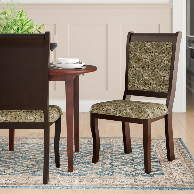 Chaise d'appoint rembourrée Gwennetta en vert / gris