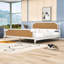 Lit plateforme en bois avec tête de lit et lattes-300908542-300908536