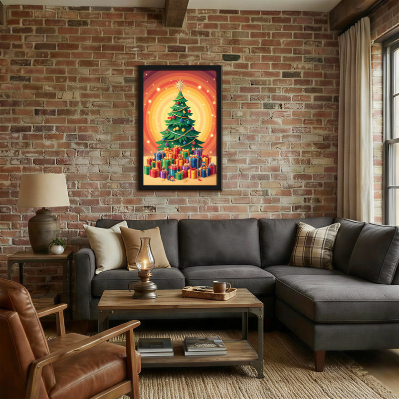 Arbre de Noël avec des cadeaux et des lumières, H 36 po x l 24 po