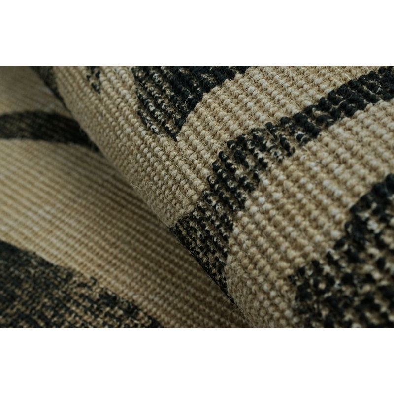 Tapis noir à imprimé zébré Anicet, 5 pi x 8 pi