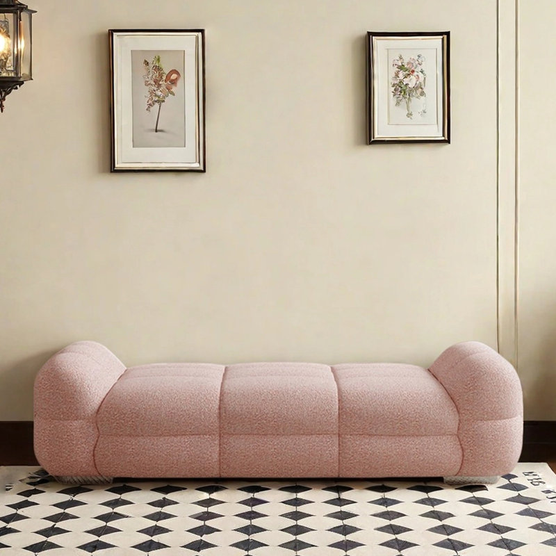 Coussin de banc, Rose, H 19,69 po x l 70,87 po x P 19,69 po
