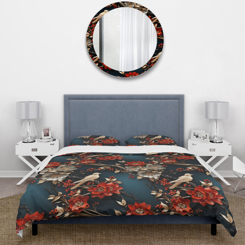 Ensemble de housse de couette Maitha, Housse de couette pour grand lit et 2 taies décor