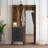 Traditional Hall Stand with Hanging Coat Rack, Walnut & Cream, 47.2 x 78.7 x 13.8 inches | 100% Melamine Coated Particle Board, Metal Legs & Handles | Numerous Shelves, Wall-Mountable, Stylish & Functional Design-1044926122
