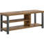 Banc de rangement à chaussures rustique en bois brun de 110 cm (43,3 po), banc d'entrée moderne avec siège