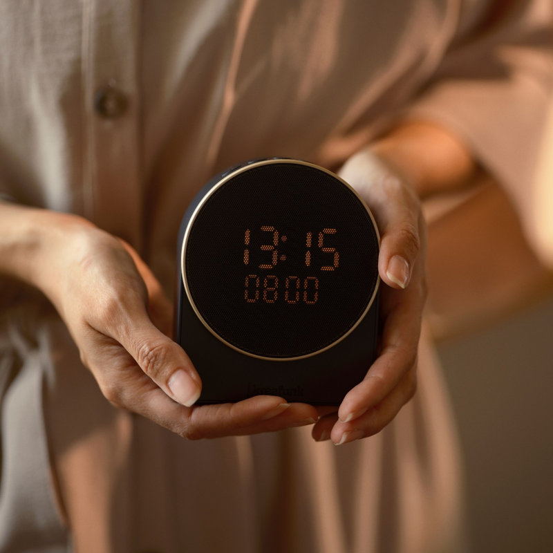  Ivy Alarm Clock with Bluetooth Speaker - Ivory Sand, Black