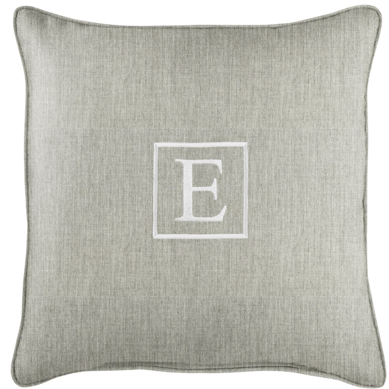 Kettil Embroidered Sunbrella® Outdoor Throw Pillow, Granite Gray, E