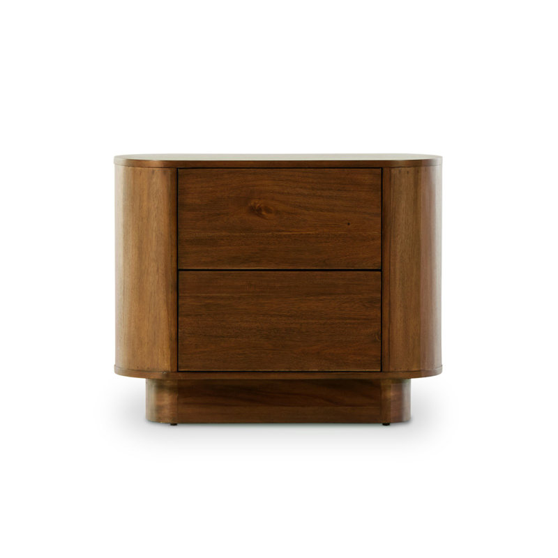 Paden Nightstand-Aged Black Acacia, Seasoned Brown Acacia