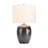 23in. 3-Way Gray Ceramic Table Lamp With Drum Shade-1812911514