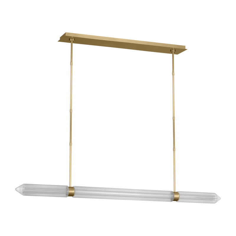Langston 1 - Light LED Pendant, Plated Brass, 120 V, 70.5" H x 61" W x 3.2" D