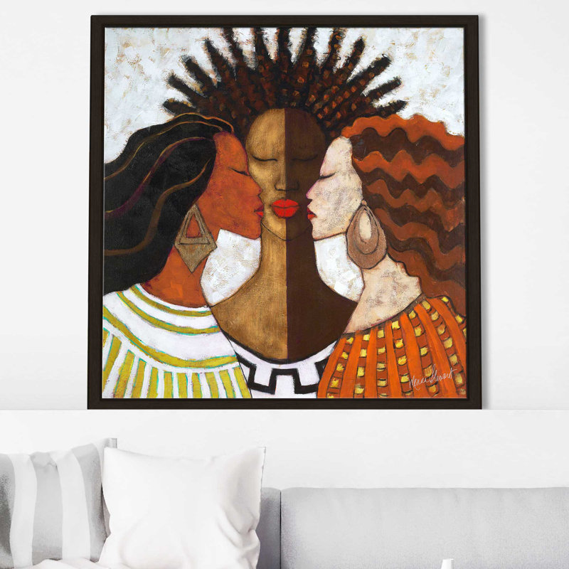 Chaque femme par Monica Stewart - Peinture, Cadre flottant espresso, H 21,5 po x l 21,5 po x P 2 po
