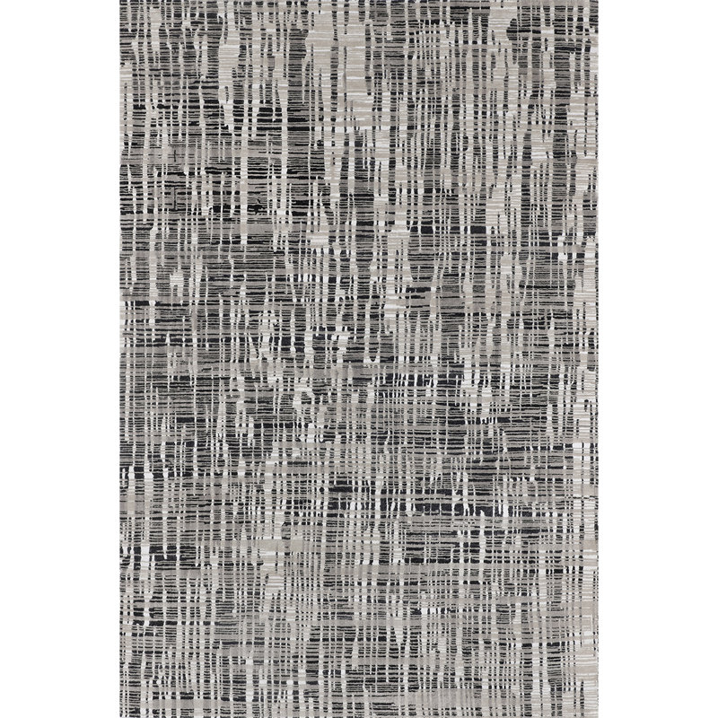 Abstract Area Rug in White, Rectangle 12' x 15'