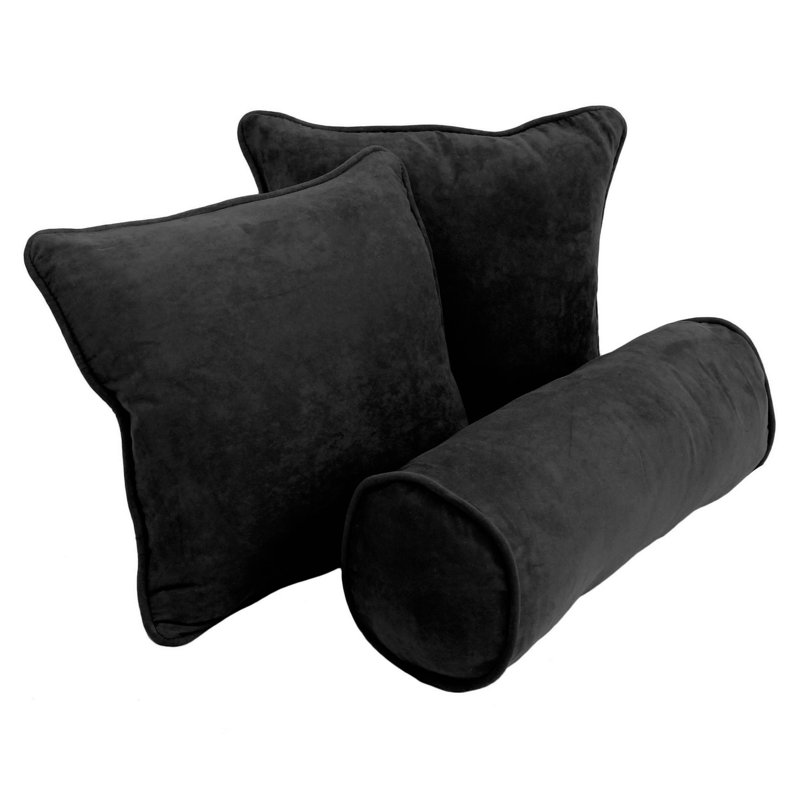  Ensemble de coussins intérieurs / extérieurs, Noir