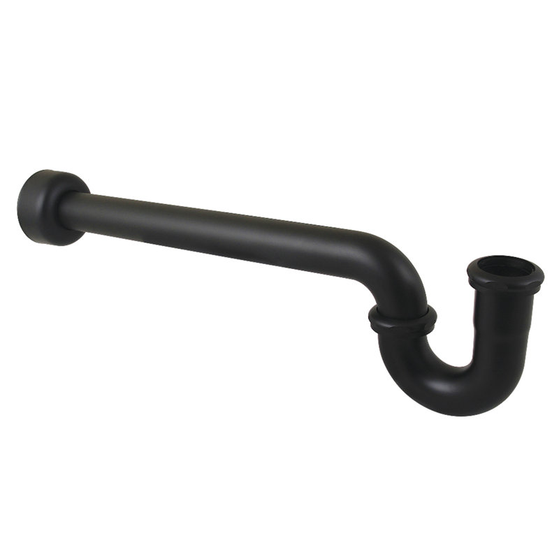 Kingston Brass Trimscape 1-1/4 (or 1-1/2) x 1-1/2 Inch Decor P-Trap with High Box Flange, 19 Inch Length, 18 Gauge
