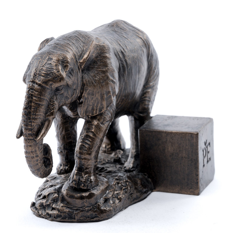 Pieds de jardinière éléphant couleur bronze dans une boîte cadeau