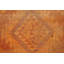 Tapis orange noué à la main de conception unique 3 pi 8 po x 4 pi 10 po