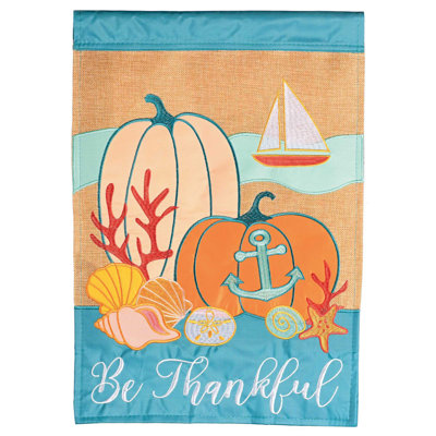 Demeco Flag Coastal Be Thankful 29x42