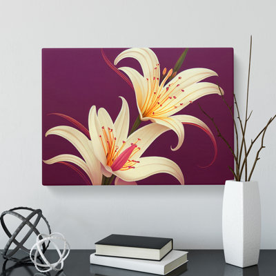 Dazzling Lily Flowers - Wrapped Canvas