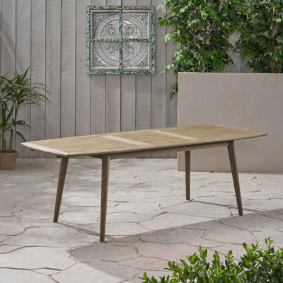 Table de salle à manger extensible d'extérieur en bois d'acacia, finition grise | Idée de cadeau