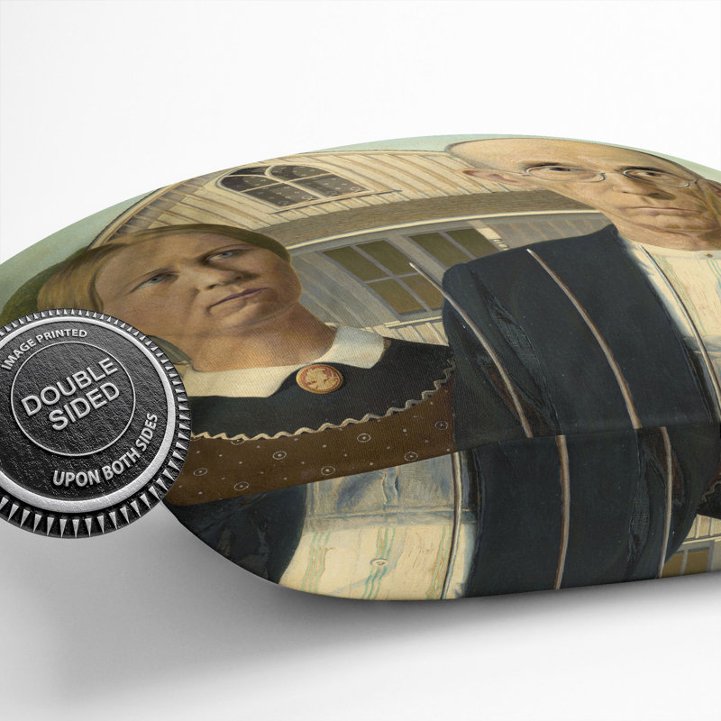 American Gothic Square Throw Cushion, 40cm H x 40cm W x 15cm D