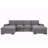 Upholstered Couch, Sectional Sofa with Deep Seating and Movable Ottomans