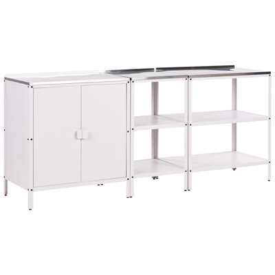 3 Piece Outdoor Kitchen Set VILAMA Metal White
