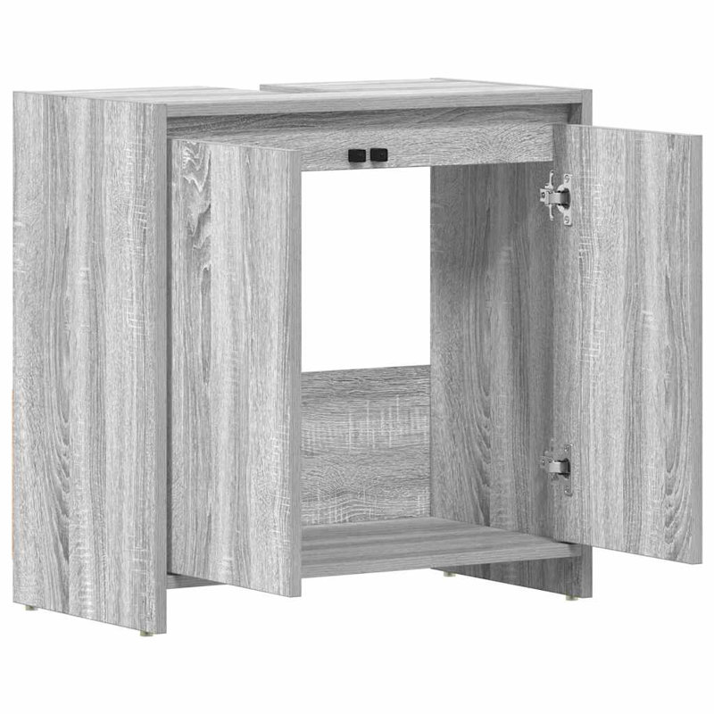 Lehat Freestanding Bathroom Cabinet, Grey Sonoma