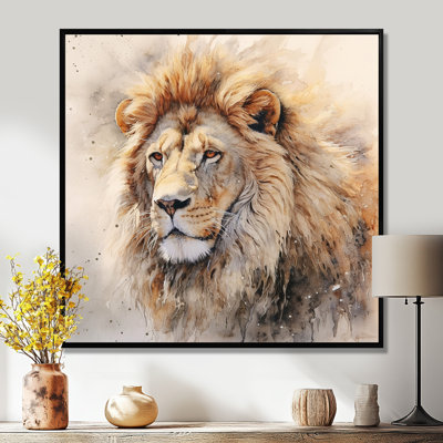 Lion, art mural sur toile, impression féroce et animal sauvage - lion féroce III