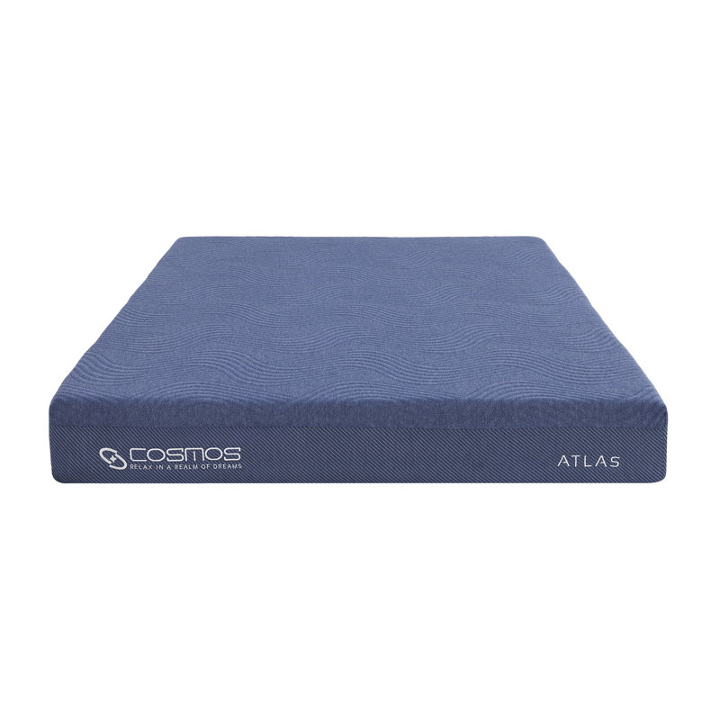Matelas en mousse pleine grandeur de 8 po Atlas, bleu-gris