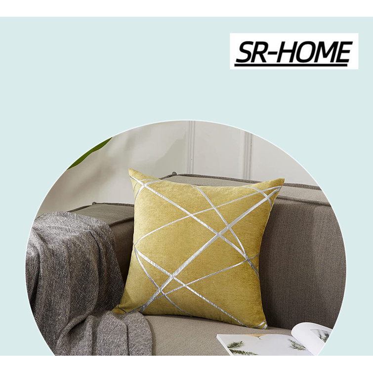 SR-HOME Geometric Chenille Pillow Cover