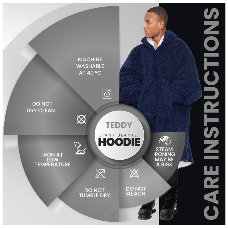  Teddy Hoodie (Compress) (1 Size), Navy