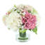 Hydrangea and Viburnum Arranged in Glass Vase