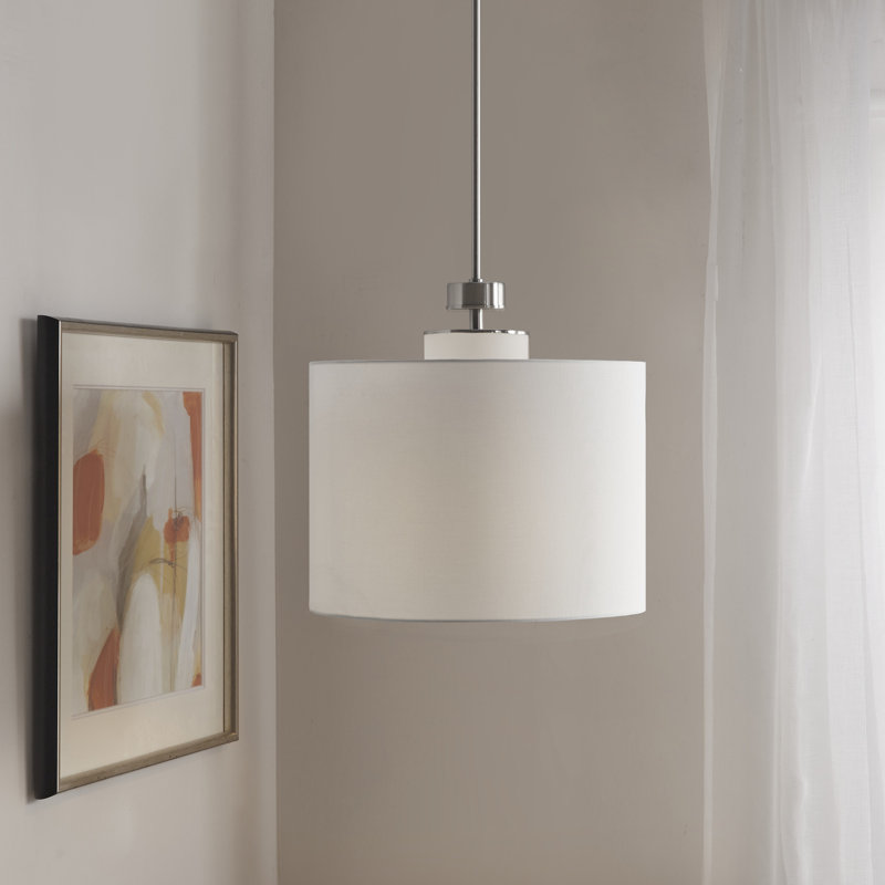 Luminaire suspendu en métal avec abat-jour tambour