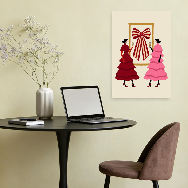 «Elegant Bow Celebration», impression murale rétro élégante, H 24 po x l 16 po