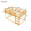Lit superposé bas simple au-dessus de simple, lit superposé au sol avec échelle, lit superposé simple en bois massif-576880049