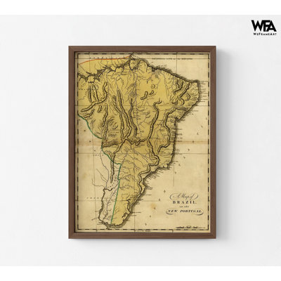 Brazil New Portugal 1814 By Vintage Maps, South American Map, Vintage Brazil Decor, Portuguese Language Class Print, Latin America Print