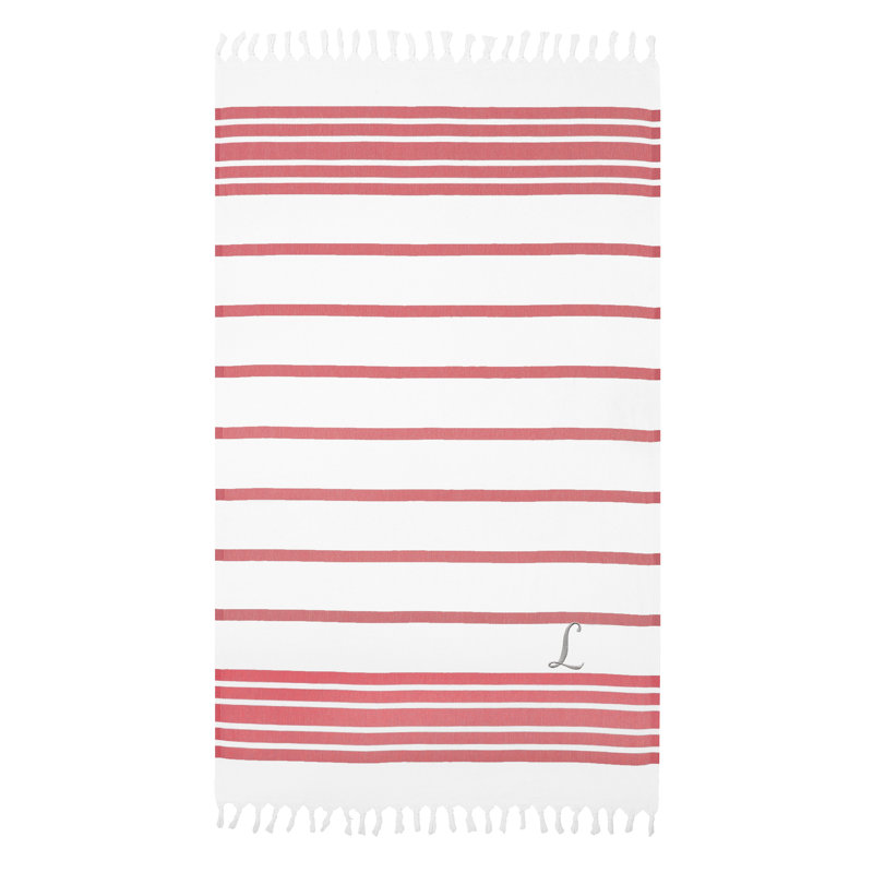 Serviette de plage 100% coton à chevrons, Gris / Gris, L