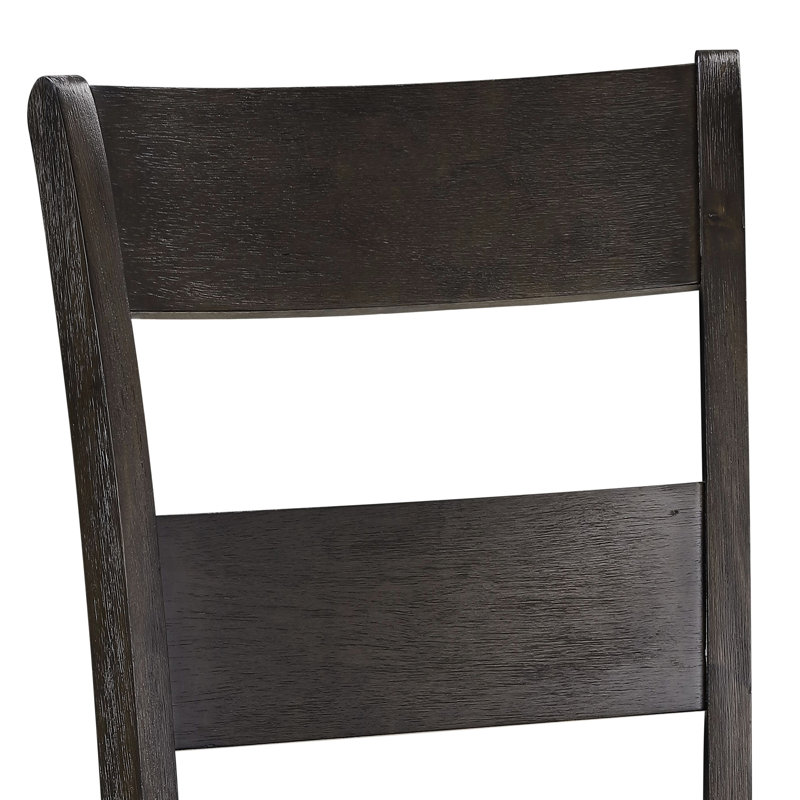 Distressed Walnut Back Side Chairs ( Of 2) - Rectangular Transitional For Basic Dining Needs, Solid , Rustic Warm Finish, Sleek Tapered Legs (2) With Usual Dining, Rectangular,