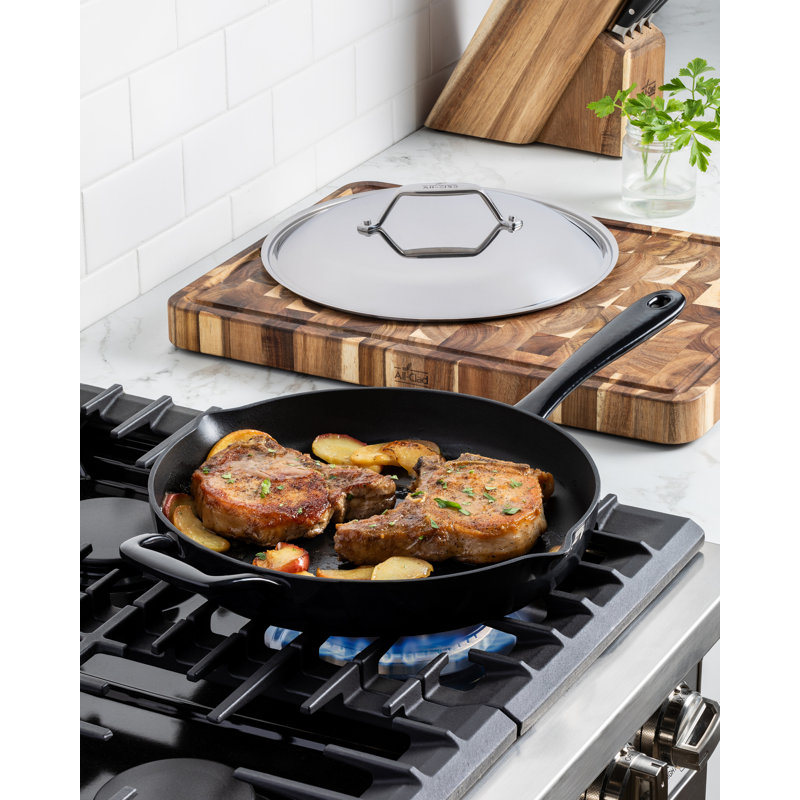 All-Clad Enameled Cast Iron, Skillet With Lid, 12 Inch