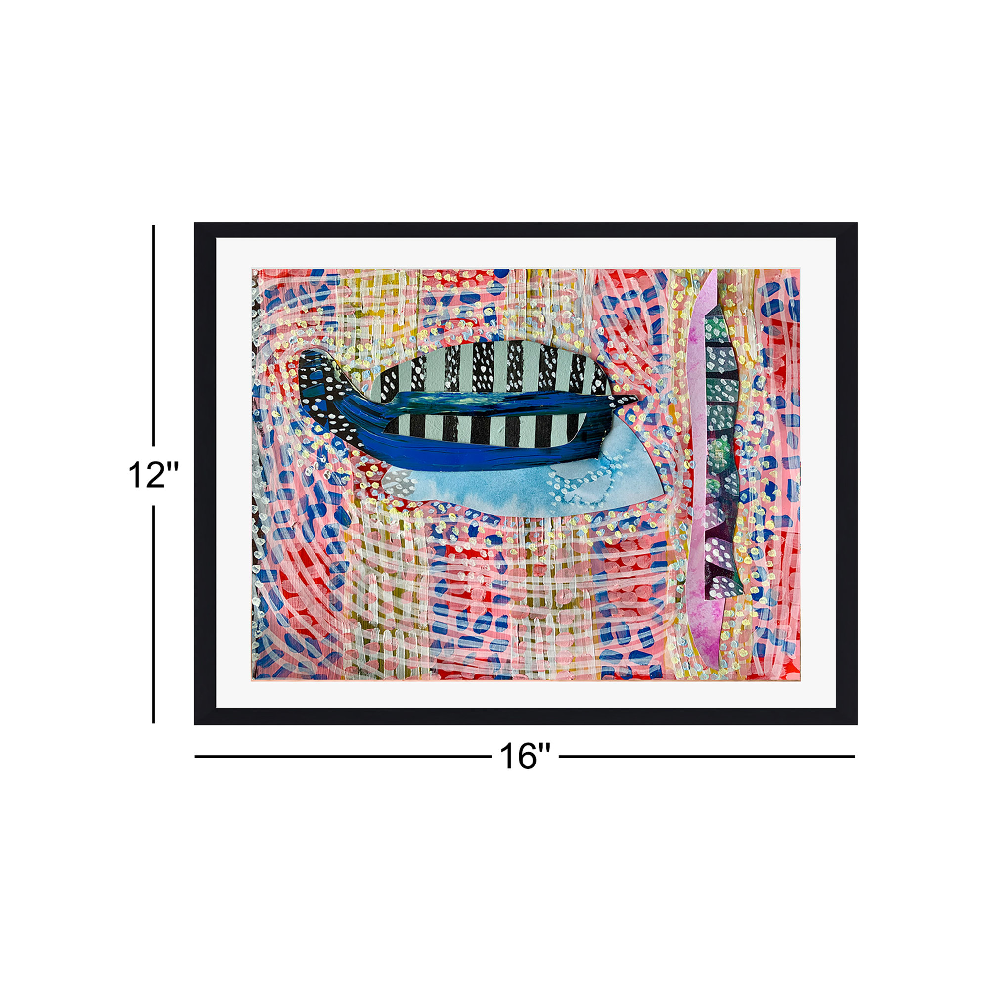 Chrysalis by K'era Morgan, 12" H x 16" W, Black Paper Single Picture Framed, White