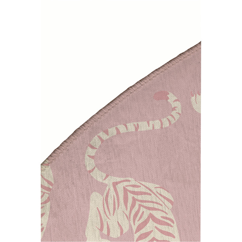 Hey Tiger Area Rug, Round 5'