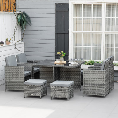 Edgmon 8 Seater Rattan/Metal Conversation Set
