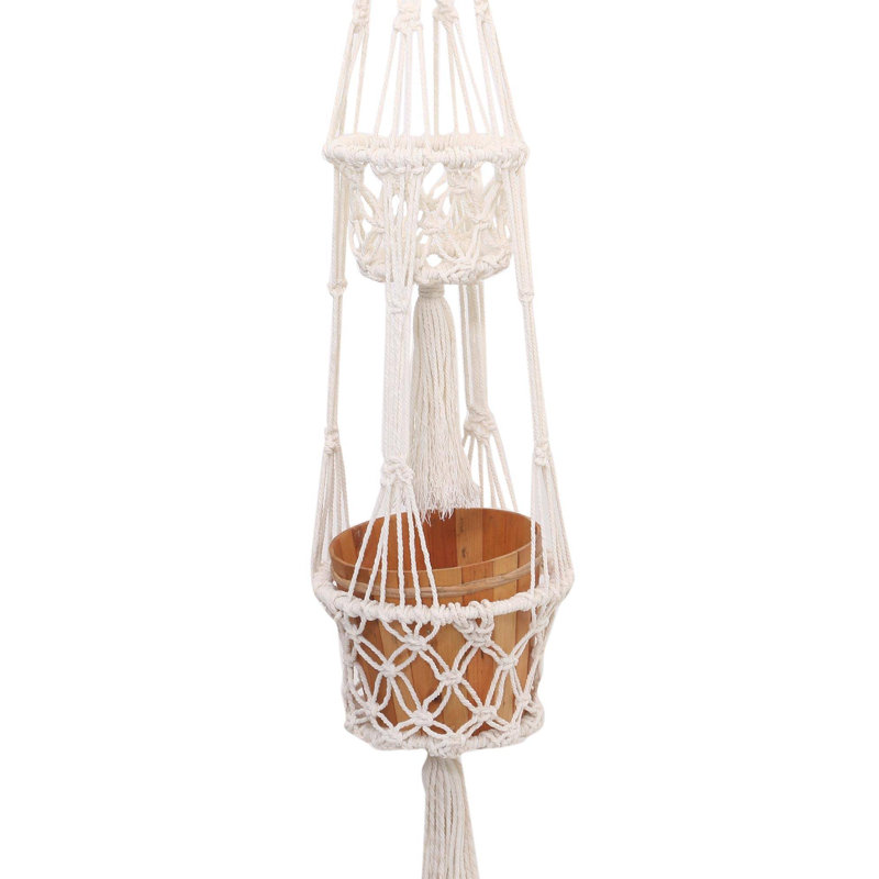 Pot de fleurs suspendu en fibres naturelles Marial
