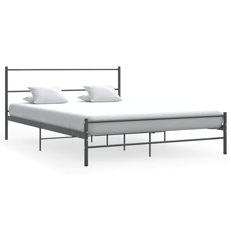 vidaXL Bed Frame Metal Tough Bed Frame Rectangular, grey, 140 x 200cm
