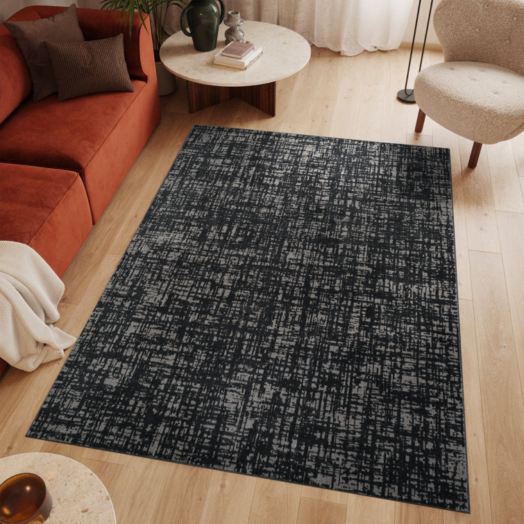 Machine Washable Frances Gray/Black Rug
