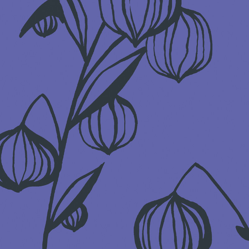 Floral Wallpaper Roll, Purple