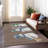 Machine Washable Indoor/Outdoor Christmas Snowman Xhevrie Brown Rug-2100930992