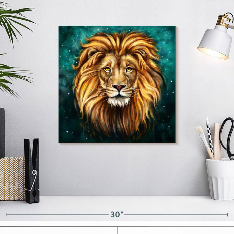 Magnifique tête de lion Brampt, H 16 po x l 16 po