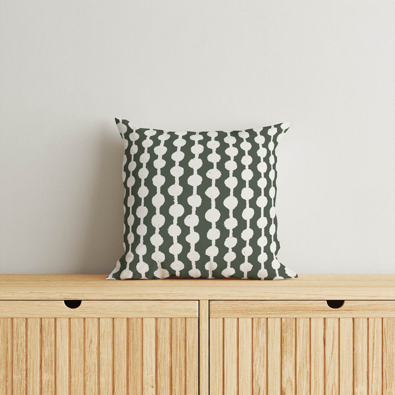 Dot Tied Throw Pillow, 16"H x 16"W, Chimichurri/Green Polka Dots